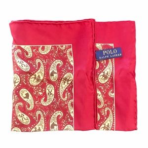 Men’s Ralph Lauren Gold Paisley Silk Pocket Square